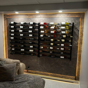 Dark Grey Golden Sunset Travertine Feature Wall