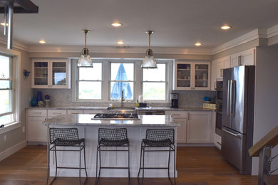 Example of a mid-sized beach style kitchen design in Providence