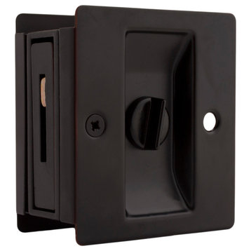 Weslock 577 Modern Square Privacy Sliding Pocket Door Lock - Bronze