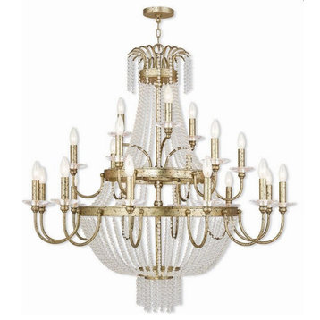 French Country Traditional Twenty One Light Chandelier-Winter Gold Finish