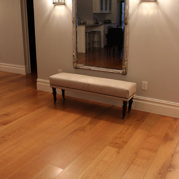 Custom Wide Plank Wood Floor Installation: White Oak in Amber Satin
