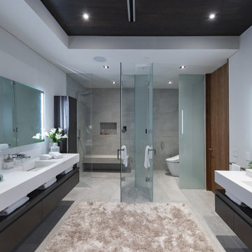 Los Tilos Hollywood Hills modern home luxury primary bathroom design