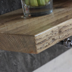 Avon Reclaimed Scaffolding Shelves Mounted on Painted OSB with Removable Support - Bookcases