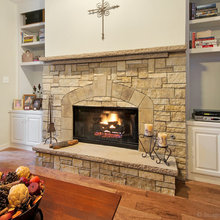 tv near fireplace- but not in front of stone