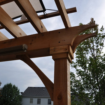 Yorkville - Pergola with Seat Wall & Driveway Borders