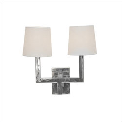Worlds Away Kennedy Nickel Plated 2 arm sconce - Wall Sconces