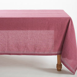 Simple Stitch Chambray Tablecloth - Tablecloths