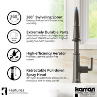Karran KKF330 1-Handle Pull Down Dual Function Sprayer Faucet, Gunmetal Grey