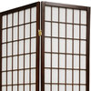 Modern Classic Room Divider, Window Pane Rice Paper Screens, Walnut/6 Panels