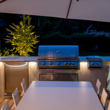 Rumson NJ: Inground Pool, Deck, Outdoor Kitchen, Outdoor Shower, Landscape, Shed