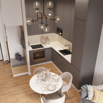 Compact 2-bedroom Apartment 37 sq.m in Scandinavian Style