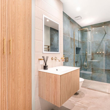 Mint Green Japandi Shower Room in London