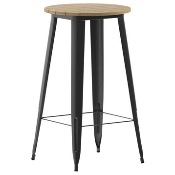 23.75" Round Brown/Black Bar Top Table
