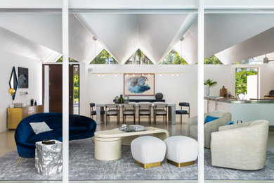 Living room - 1950s living room idea in Tampa
