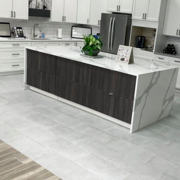 Buda, Tx - Blue Label Granite Showroom - Forza Vicostone Quartz Waterfall Island