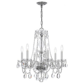 Traditional Crystal 6 Light Spectra Crystal Chrome Chandelier