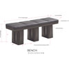 Voight Modern Upholstered Dining Bench, Gray Vinyl and Wood