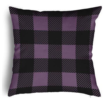 Buffalo Plaid Accent Pillow With Removable Insert, Larkspur, 18"x18"