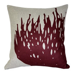 Pillow Decor Ltd. - Pillow Decor - Kukamuka Scandinavian Hay Throw Pillow 19x19, Red - Decorative Pillows