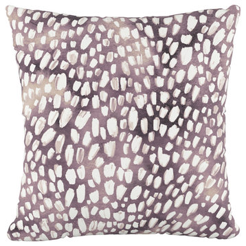 18" Decorative Pillow, Polyester Insert, Aqua Dot Lavender