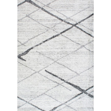 nuLOOM Thigpen Striped Contemporary Area Rug, Gray, 7'6"x7'6"