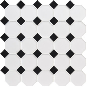 MSI SMOT-PT-2OCTG 12" x 12" Octagon Dot-Mounted Mosaic Walls Tile - Retro