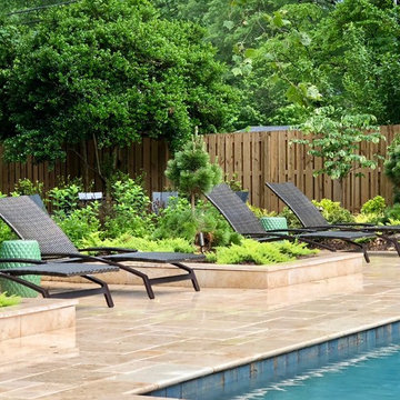 Pool-side Color Garden.