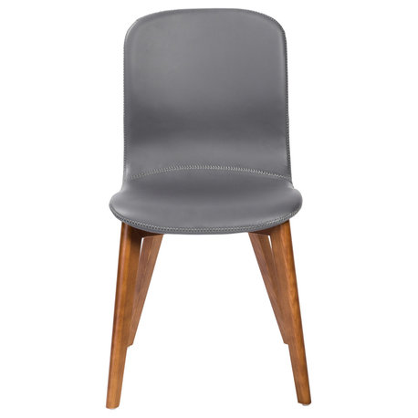 Mai Side Chairs, Set of 2, Gray Leatherette