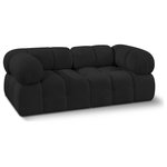 Meridian Furniture - Ames Boucle Fabric Modular Sofa, Black, 2-Piece: 2 Corner Chair - Introduce a touch of modern sophistication to your living area with the exquisite Ames Boucle Fabric Sofa. With plush black boucle fabric and unique design, it will elevate the visual appeal of your living space. This elegant and captivating sofa can be mixed and matched with other pieces from the collection to create an endless array of stunning looks. So, get ready to transform your living area into an inviting and stylish haven with the Ames Boucle Fabric Sofa.