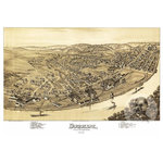 Ted's Vintage Art - Historic Duquesne,  PA Map 1897, Vintage Pennsylvania Art Print, 12"x18" - Ghosted image on final product not included