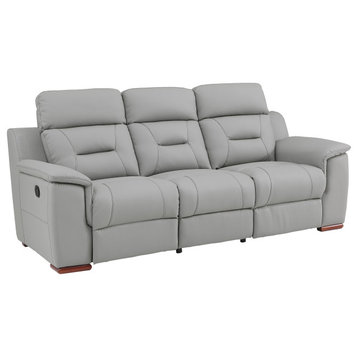Palermo Leather Gel Match Recliner Sofa, Gray