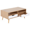 Astro Coffee Table, Natural Wood, White Wood