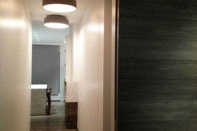 Inspiration for a modern hallway remodel in New York