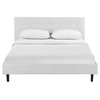 57 in. Upholstered Bed in White (Queen: 86 in. L x 66 in. W x 36.5 in. H (53 lbs