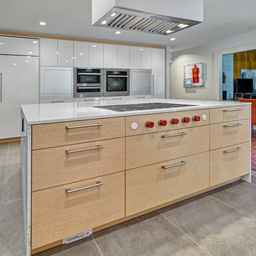 American River Modern White and Wood Kitchen