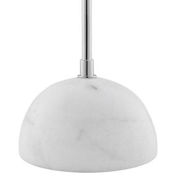 24" Silver Metallic Iron Desk Table Lamp With Silver Metallic Dome Shade