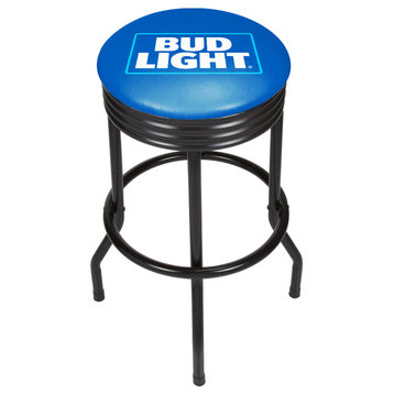 Bud Light Black Ribbed Bar Stool-Black