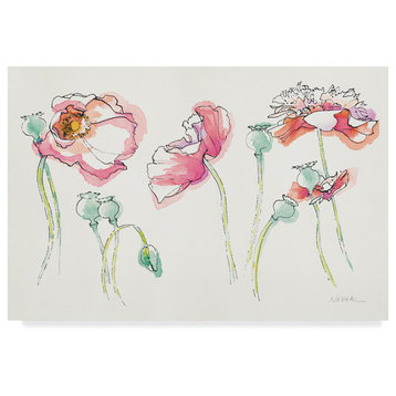 "Pink Somniferums Bright" by Shirley Novak, Canvas Art, 30"x47"