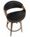 Symphony Counter Stool, Set of 2, Walnut Wood/Black PU/Black Metal