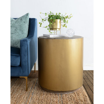 Salsbury End Table Natural, Antique Gold