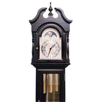 Alexandria Grandfather Clock Black by Hermle Clocks