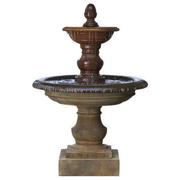 San Pietro Garden Water Fountain, Aged Limestone