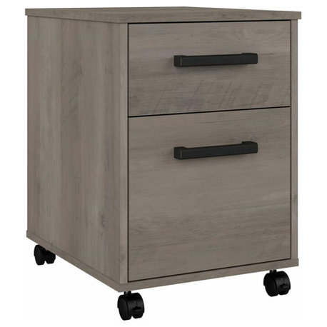 City Park 2 Drawer Mobile File Cabinet in Driftwood Gray - Engineered Wood