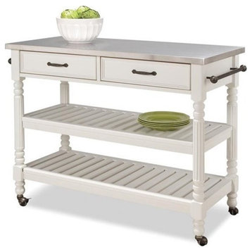 Catania Modern / Contemporary General Line Wood Kitchen Cart in Off White