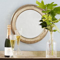 Handfinished Silver Mirror - Round - Wall Mirrors