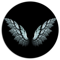 Golden Angel Wings on Black' Disc Oversized Abstract Metal Art - Disc of 23  – Designart