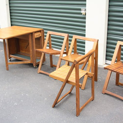 Vintage Teak Foldable Table and 4 Folding Chairs - Products
