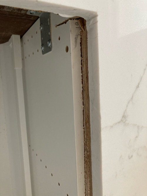 Cutting into kitchen