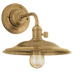 Hudson Valley Lighting - Heirloom, One Light, 8000, MS2 Small Wall Sconce, Aged Brass Finish - Heirloom Pendants allow you to express your own personal style. All choices begin with our early-electric socket holders, which we cast to industrial standards. Our monogram on the paddle switch distinguishes the premium fixture from inferior others.  Chose either a cloth-sheathed wire suspension or a metal stem attached to a hang-straight canopy. Optional wire Bulbs (Not Included) guards emphasize industrial characteristics and can be added with or without an accompanying metal shade.