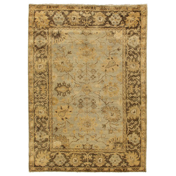 Antique Weave Oushak Hand-Knotted Wool Light Blue/Brown Area Rug, 12'x15'